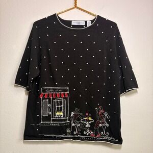 Vintage Y2K Marisa Christina Size L Polka Dot Shoe Diva Embroidered Artsy